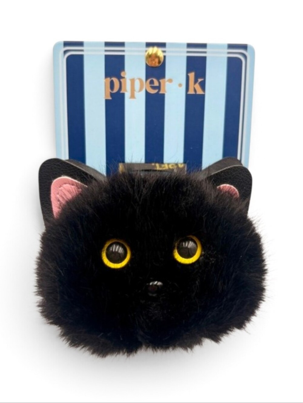 🖤▪️Piper k▪️ Black Fuzzy Fluffy  Cat Pom Pom Hair Claw Clip